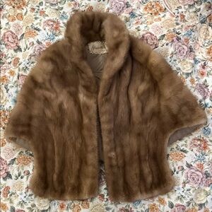 Elegant Brown Fur Shawl